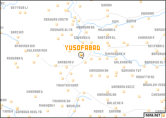 map of Yūsofābād