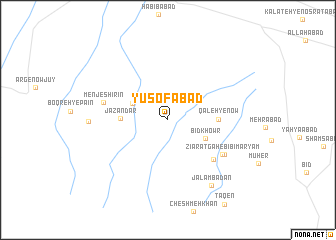 map of Yūsofābād