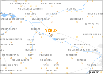 map of Yzeux