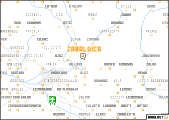 map of Zabaldica