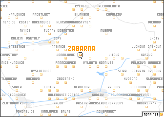 map of Žabárna