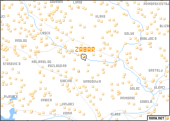 map of Žabar