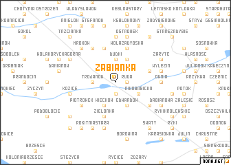 map of Żabianka