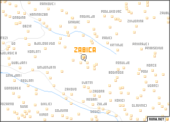 map of Žabica
