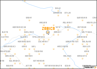 map of Žabica