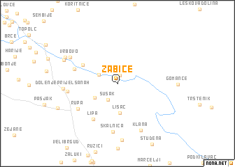 map of Zabiče