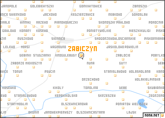 map of Żabiczyn