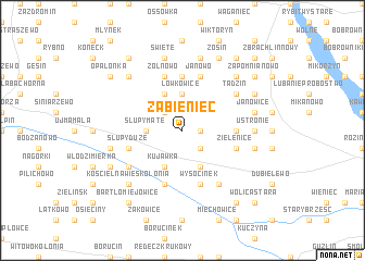 map of Żabieniec