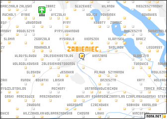 map of Żabieniec