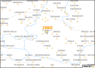 map of Żabin