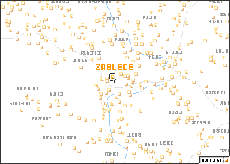 map of Zableće