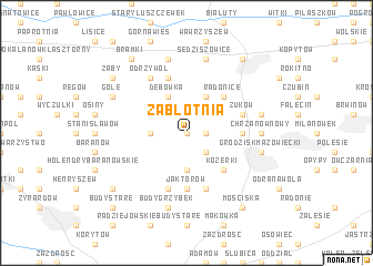 map of Zabłotnia