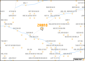 map of Żabno