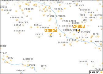 map of Zaboj