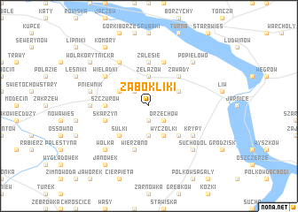 map of Żabokliki