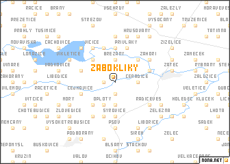 map of Žabokliky