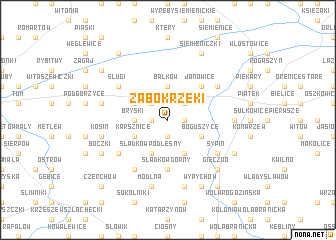 map of Żabokrzeki