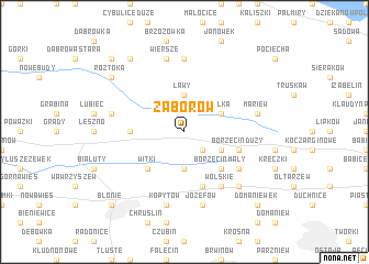 map of Zaborów