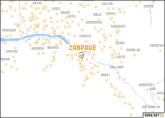 map of Zabrade