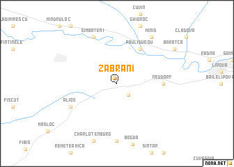 map of Zăbrani