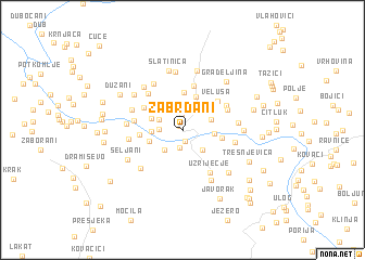 map of Zabrđani