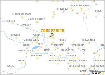 map of Zabreznica