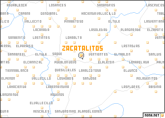 map of Zacatalitos