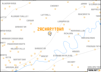 map of Zacharytown