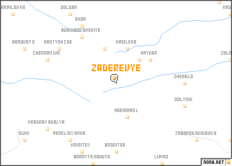 map of Zaderevʼye