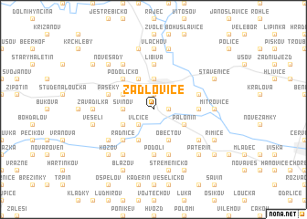 map of Žádlovice