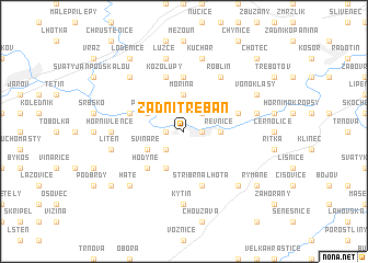 map of Zadní Třebaň