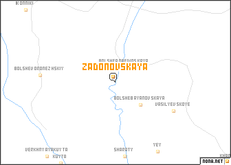 map of Zadonovskaya