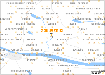 map of Zaduszniki