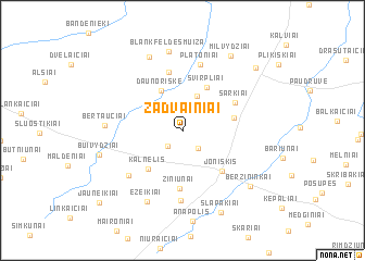 map of Žadvainiai