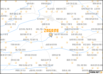 map of Žagarė