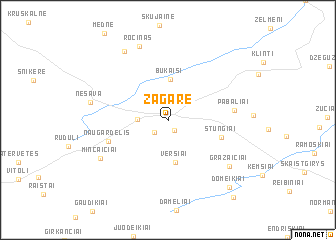 map of Žagarė