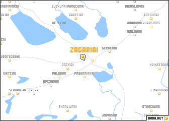 map of Žagariai