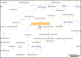 map of Zaghanābād