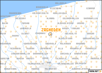 map of Zāghedeh