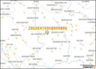 map of Zāgheh-ye Akbarābād