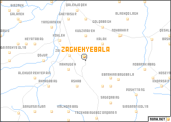 map of Zāgheh-ye Bālā