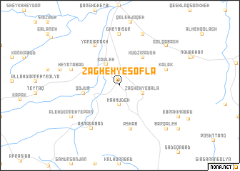 map of Zāgheh-ye Soflá