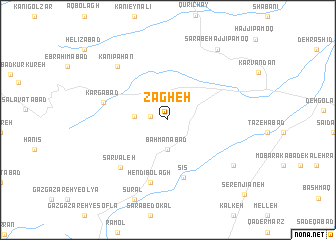 map of Zāgheh