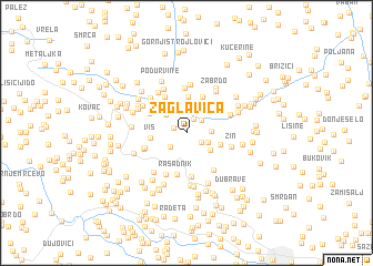 map of Zaglavica