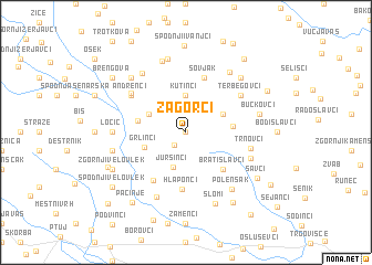 map of Zagorci