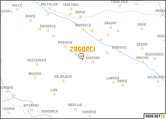 map of Zagorci