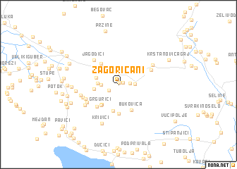 map of Zagoričani