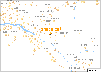 map of Zagorice