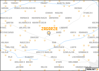 map of Zagórze