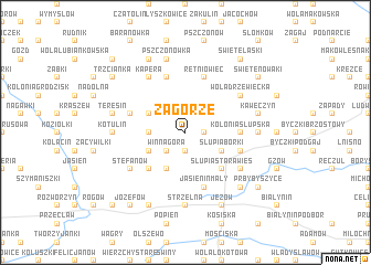 map of Zagórze